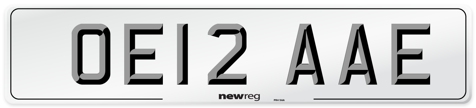 OE12 AAE Number Plate from New Reg